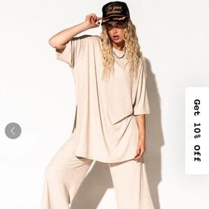 Dressed in Lala Matching playsuit in Oatmeal